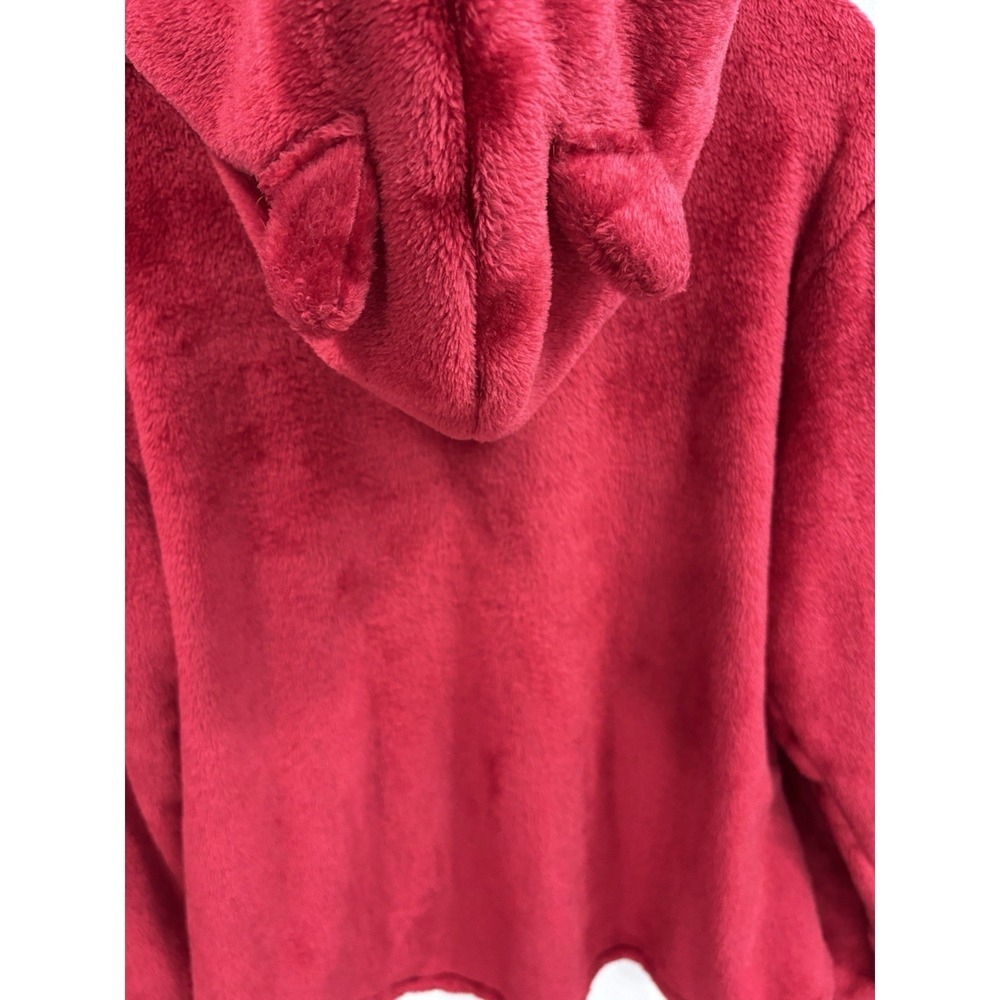 Red Fuzzy Hoodie Whiskers Sweatshirt "Fluff You" Cat Graphic Cozy M Cat Lady - Picture 6 of 10